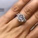 Round Cut White Sapphire 925 Sterling Silver Halo Insert Ring Sets