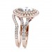 Marquise Cut White Sapphire Rose Gold 925 Sterling Silver Halo Bridal Sets
