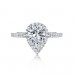 Pear Cut 925 Sterling Silver White Sapphire Halo Engagement Rings