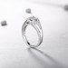 Round Cut S925 Silver White Sapphire Halo Engagement Rings
