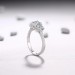 Round Cut 925 Sterling Silver White Sapphire Three-Stone Engagement Rings
