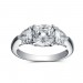 Princess & Trillion Cut White Sapphire 925 Sterling Silver Three Stone Engagement Rings