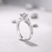 Sweet Round Cut 925 Sterling Silver White Sapphire Engagement Rings