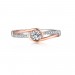 Round Cut Rose Gold 925 Sterling Silver White Sapphire Engagement Rings