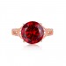 Round Cut Ruby Rose Gold 925 Sterling Silver Engagement Rings