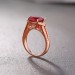 Round Cut Ruby Rose Gold 925 Sterling Silver Engagement Rings