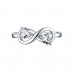 Heart Cut S925 Silver White Sapphire Infinity Rings