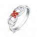 Round Cut Orange Sapphire S925 Silver Infinity Rings