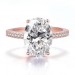 Oval Cut White Sapphire 925 Sterling Silver Rose Gold Engagement Rings