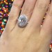 Oval Cut White Sapphire 925 Sterling Silver Halo Engagement Rings