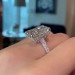 8.1CT Radiant Cut White Sapphire 925 Sterling Silver Engagement Rings