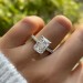 5.2CT Radiant Cut White Sapphire 925 Sterling Silver Classic Engagement Rings