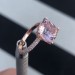 Cushion Cut White Sapphire Rose Gold 925 Sterling Silver Engagement Rings