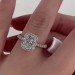 Radiant Cut White Sapphire 925 Sterling Silver Halo Engagement Rings
