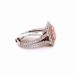 Emerald Cut Pink Sapphire 925 Sterling Silver Halo Engagement Rings