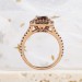 3.1CT Radiant Cut Chocolate 925 Sterling Silver Rose Gold Double Halo Engagement Rings
