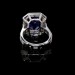 Emerald Cut Blue Sapphire 925 Sterling Silver Halo Engagement Rings