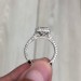 Radiant Cut White Sapphire 925 Sterling Silver Halo Engagement Rings