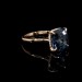 Cushion Cut Blue Sapphire Gold 925 Sterling Silver Engagement Rings