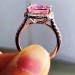 Radiant Cut Pink Sapphire 925 Sterling Silver Halo Engagement Rings