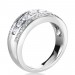 Round Cut White Sapphire Sterling Silver Wedding Band