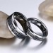 Titanium Steel Silver Black Promise Rings for Couples