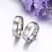 Gold & Silver Round Cut White Sapphire Titanium Steel Promise Rings for Couples