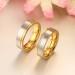 Gold & Silver Titanium Steel Promise Rings for Couples
