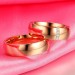 Titanium Steel Rose Gold White Sapphire Promise Rings for Couples