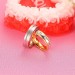 Gold & Silver White Sapphire Titanium Steel Promise Rings for Couples