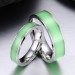 Luminous Titanium Steel Silver Promise Rings for Couples