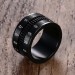 Titanium Rotatable Camera Shape Black Men's Ring