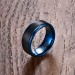 Tungsten Black & Blue Men's Ring