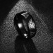 Titanium Zelda Pattern Black Men's Ring