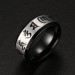 Titanium Black & Silver Six-words Theory Men's Ring