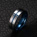 Tungsten Blue & Silver Cross Men's Ring