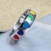 Titanium Colorful Heart Silver Promise Rings For Her