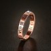 Titanium Round Cut White Sapphire Roman Numerals Rose Gold Promise Rings For Her