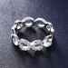 Titanium Infinity Round Cut White Sapphire Silver Promise Rings For Her