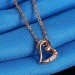 Rose Gold Heart 925 Sterling Silver With Gemstone Necklace