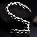 Silver and Black Chain Design 925 Sterling Silver Bracelet