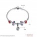 Red Accessories Flower Pendant S925 Silver Bracelets