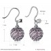 Round Cut Pink/White Sapphire S925 Silver Earrings