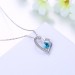 Round Cut Gold/Silver Pink/Aquamarine Sapphire S925 Silver Necklaces