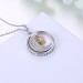 Round Cut Silver White Sapphire Gold Star S925 Silver Necklaces