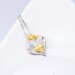 Gift for Mom 925 Sterling Silver Gold Heart Necklace