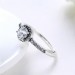 Round Cut White Sapphire S925 Silver Halo Engagement Rings