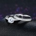 Round Cut White Sapphire S925 Silver Ring Sets