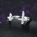 Cross Round Cut White Sapphire S925 Silver Rings