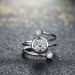 Cute Round Cut White Sapphire S925 Silver Promise Rings
